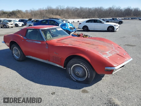 1972 Chevrolet Corvette with VIN 1Z37K2S513342, listed as a Copart auction lot 48513295 with 14,945 mi miles and Clean title. Bid and sale history available at DreamBid. Image 4.
