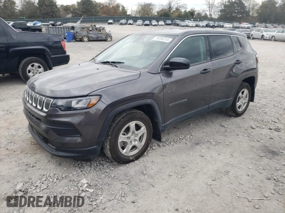 2022 Jeep Compass Sport with VIN 3C4NJCAB3NT103282, listed as a Copart auction lot 79294214 with 37,925 mi miles and Salvage Title. Bid and sale history available at carsss.com. Image 1.