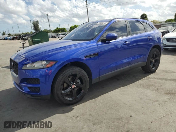 2018 Jaguar F-Pace 25t Premium with VIN SADCJ2FX1JA258666, listed as a Copart auction lot 54525345 with 121,340 mi miles and Clean Title. Bid and sale history available at DreamBid. Image 1.