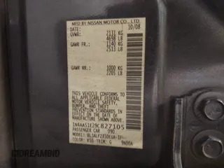2009 Nissan Maxima S with VIN 1N4AA51E29C827105, listed as a IAAI auction lot 42445181 with 161,430 mi miles and . Bid and sale history available at DreamBid. Image 9.