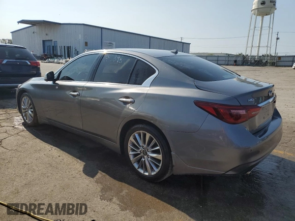 2021 Infiniti Q50 Luxe with VIN JN1EV7BR8MM753076, listed as a Copart auction lot 64990564 with 27,847 mi miles and Salvage title. Bid and sale history available at DreamBid. Image 2.