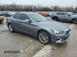 2018 Infiniti Q50 Luxe with VIN JN1EV7AP4JM367007, listed as a Copart auction lot 43413255 with 90,694 mi miles and Salvage title. Bid and sale history available at DreamBid. Image 4.