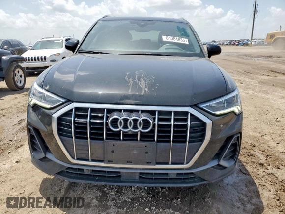 2020 Audi Q3 S line Prestige with VIN WA1FECF33L1043433, listed as a Copart auction lot 61084885 with 58,607 mi miles and Salvage title. Bid and sale history available at DreamBid. Image 5.