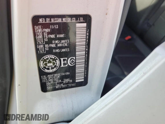 2014 Nissan Juke Nismo with VIN JN8AF5MV8ET361086, listed as a Copart auction lot 83154324 with Not provided miles and Salvage title. Bid and sale history available at DreamBid. Image 12.