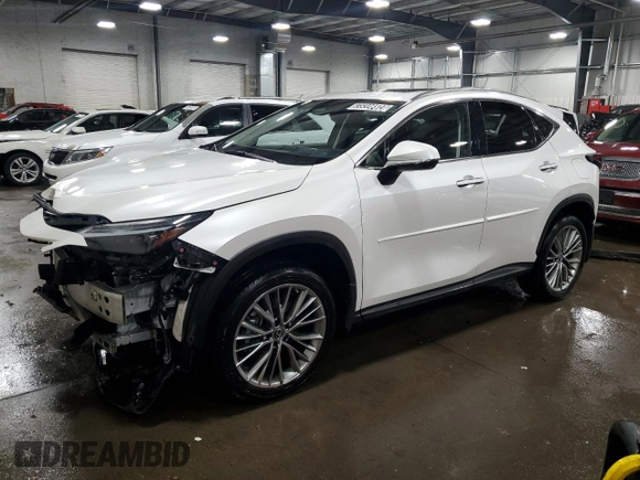 2023 Lexus NX with VIN JTJHGCEZ8P5004654, listed as a Copart auction lot 86502314 with 20,614 mi miles and Salvage Title. Bid and sale history available at carsss.com. Image 1.