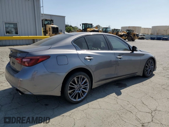 2022 Infiniti Q50 Red Sport 400 with VIN JN1FV7DP6NM370089, listed as a Copart auction lot 59700995 with 24,278 mi miles and Salvage title. Bid and sale history available at DreamBid. Image 3.