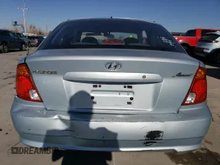 2005 Hyundai Accent GLS with VIN KMHCG35C55U337255, listed as a Copart auction lot 43761985 with 192,585 mi miles and Salvage Title. Bid and sale history available at carsss.com. Image 6.