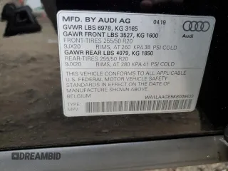 2019 Audi e-tron Premium Plus with VIN WA1LAAGE5KB009439, listed as a Copart auction lot 50514093 with 32,382 mi miles. Bid and sale history available at carsss.com. Image 13.