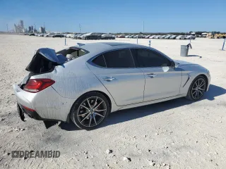 2019 Genesis G70 3.3T Advanced with VIN KMTG74LE1KU024023, listed as a Copart auction lot 77521804 with 33,639 mi miles and Salvage Title. Bid and sale history available at carsss.com. Image 3.