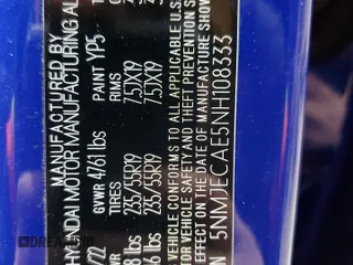 2022 Hyundai Tucson Limited with VIN 5NMJECAE5NH108333, listed as a Copart auction lot 48291345 with 49,834 mi miles and Salvage Title. Bid and sale history available at carsss.com. Image 13.