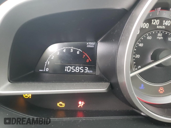 2014 Mazda 3 i Touring with VIN JM1BM1L72E1126437, listed as a Copart auction lot 85980494 with 105,853 mi miles and Salvage Title. Bid and sale history available at DreamBid. Image 9.