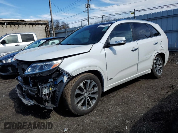 2014 Kia Sorento SX Limited with VIN 5XYKWDA75EG518858, listed as a Copart auction lot 49203055 with 53,396 mi miles and Salvage title. Bid and sale history available at DreamBid. Image 1.