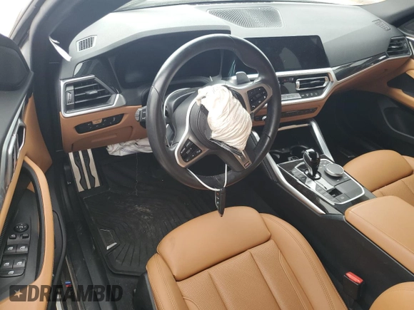 2023 BMW 4 Series 430i xDrive z VIN WBA73AV08PFM91846, wystawiony jako Copart lot #55291695 z przebiegiem Nie podano mil oraz Szkoda całkowita • Salvage title. Historia ofert i sprzedaży dostępna na DreamBid. Obrazek 8.