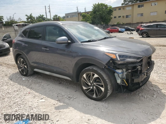 2021 Hyundai Tucson Ultimate with VIN KM8J33AL6MU318821, listed as a Copart auction lot 49673825 with 36,110 mi miles and Salvage title. Bid and sale history available at DreamBid. Image 4.