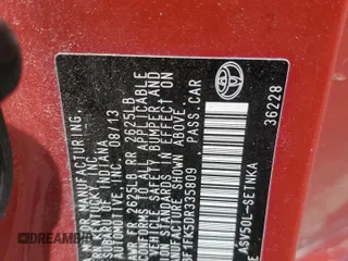 2013 Toyota Camry L with VIN 4T4BF1FK5DR335809, listed as a Copart auction lot 50691675 with 41,346 mi miles and Salvage Title. Bid and sale history available at carsss.com. Image 14.