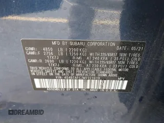 2021 Subaru Outback Premium с VIN 4S4BTAFC7M3221019, выставлен на аукционе IAAI как лот 42312939 с пробегом 30 883 миль миль и . История ставок и продаж доступна на DreamBid. Изображение 9.