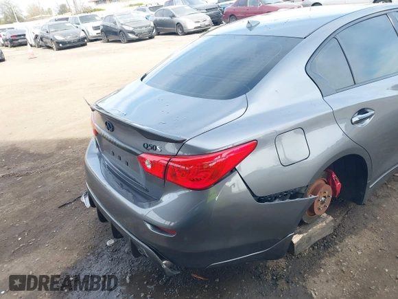 2017 Infiniti Q50 Red Sport 400 with VIN JN1FV7AP2HM850025, listed as a IAAI auction lot 41687964 with 70,334 mi miles. Bid and sale history available at carsss.com. Image 6.