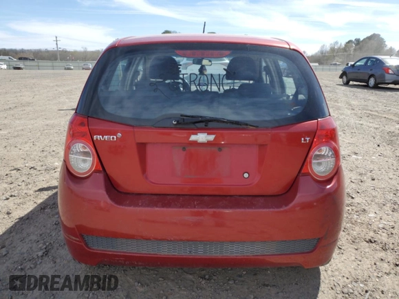 2009 Chevrolet Aveo 1LT with VIN KL1TD66EX9B301097, listed as a Copart auction lot 49600825 with 130,399 mi miles and Salvage title. Bid and sale history available at DreamBid. Image 6.