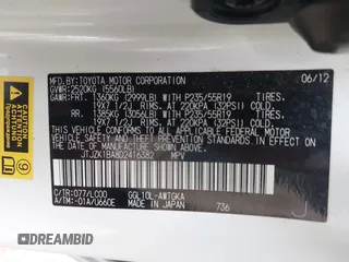 2013 Lexus RX 350 with VIN JTJZK1BA8D2416382, listed as a IAAI auction lot 41514921 with 74,341 mi miles and . Bid and sale history available at DreamBid. Image 9.
