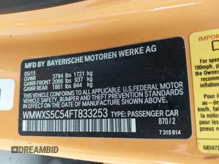 2015 MINI Hardtop 4 Door z VIN WMWXS5C54FT833253, wystawiony jako IAAI lot #42247647 z przebiegiem Nie podano mil oraz . Historia ofert i sprzedaży dostępna na DreamBid. Obrazek 9.
