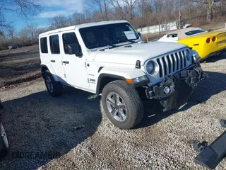 2018 Jeep Wrangler Unlimited Sahara with VIN 1C4HJXEGXJW322996, listed as a IAAI auction lot 41101478 with 44,771 mi miles. Bid and sale history available at carsss.com. Image 1.