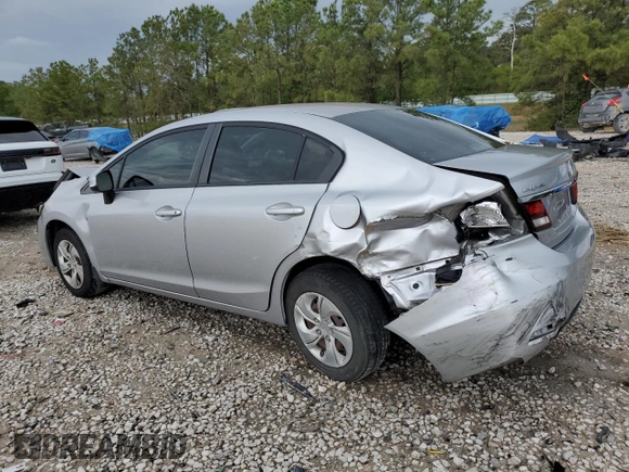 2013 Honda Civic LX with VIN 19XFB2F56DE097530, listed as a Copart auction lot 50644965 with 86,537 mi miles and Clean Title. Bid and sale history available at DreamBid. Image 2.