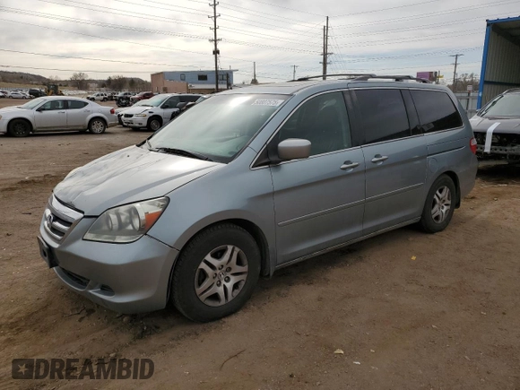 2005 Honda Odyssey EX-L with VIN 5FNRL38715B116530, listed as a Copart auction lot 50807575 with 216,434 mi miles and Salvage Title. Bid and sale history available at DreamBid. Image 1.