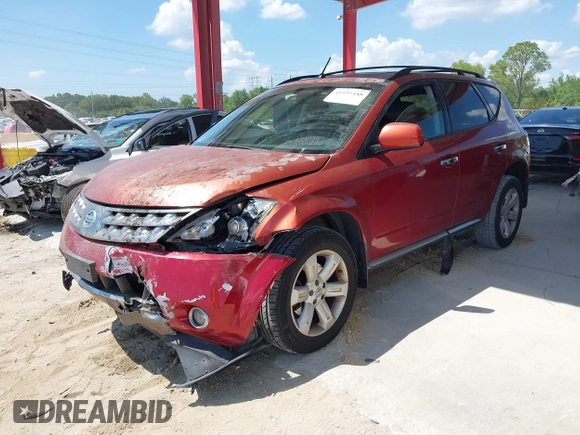 2007 Nissan Murano SL with VIN JN8AZ08W17W646257, listed as a IAAI auction lot 41935488 with 202,225 mi miles and . Bid and sale history available at DreamBid. Image 6.