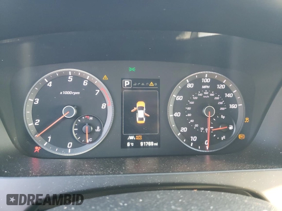 2015 Hyundai Sonata Sport with VIN 5NPE34AB5FH043748, listed as a Copart auction lot 42813165 with 91,769 mi miles and Salvage Title. Bid and sale history available at carsss.com. Image 9.