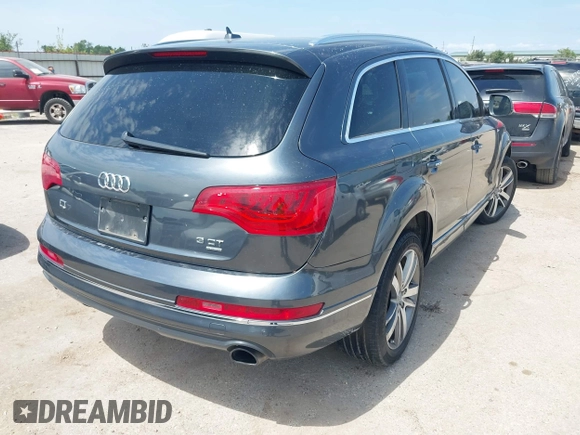 2013 Audi Q7 Premium Plus with VIN WA1LGAFE6DD006850, listed as a IAAI auction lot 42337472 with 107,937 mi miles and . Bid and sale history available at DreamBid. Image 4.