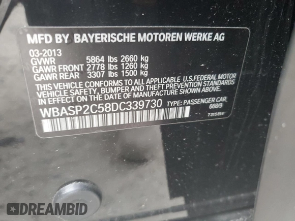 2013 BMW 5 Series 535i Gran Turismo xDrive z VIN WBASP2C58DC339730, wystawiony jako Copart lot #86705704 z przebiegiem 108 710 mil mil oraz Czysty tytuł • Clean title. Historia ofert i sprzedaży dostępna na DreamBid. Obrazek 12.