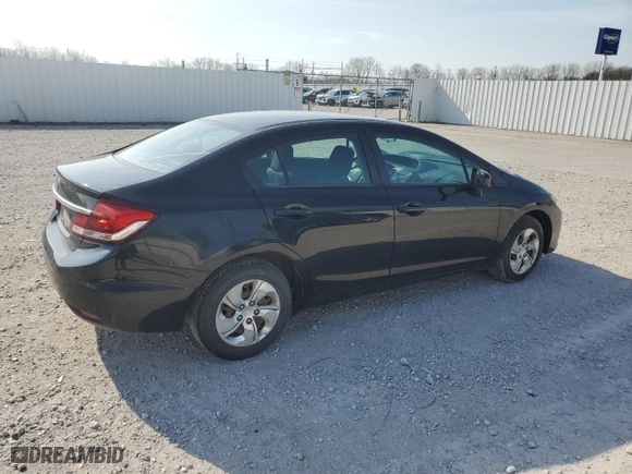 2015 Honda Civic Sedan LX with VIN 19XFB2F58FE103928, listed as a Copart auction lot 49826405 with 91,661 mi miles and Salvage Title. Bid and sale history available at carsss.com. Image 3.
