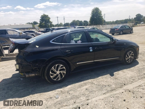 2020 Hyundai Sonata Hybrid Blue with VIN KMHL24JJ2LA011582, listed as a Copart auction lot 68373164 with 46,629 mi miles and Salvage Title. Bid and sale history available at carsss.com. Image 3.