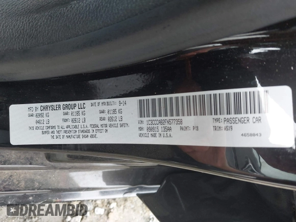 2015 Chrysler 200 Limited with VIN 1C3CCCAB2FN577358, listed as a IAAI auction lot 42513138 with 200,964 mi miles and . Bid and sale history available at DreamBid. Image 9.