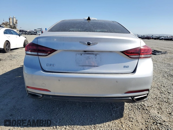 2017 Genesis G80 3.8L with VIN KMHGN4JE9HU175543, listed as a Copart auction lot 57854545 with 75,121 mi miles and Salvage title. Bid and sale history available at DreamBid. Image 6.
