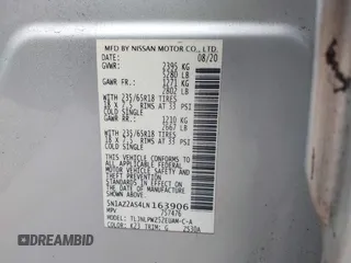 2020 Nissan Murano S with VIN 5N1AZ2AS4LN163906, listed as a IAAI auction lot 41932468 with 58,992 mi miles and . Bid and sale history available at carsss.com. Image 9.