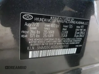 2020 Hyundai Santa Fe Limited with VIN 5NMS5CAD0LH269133, listed as a Copart auction lot 44003195 with 22,075 mi miles and Salvage Title. Bid and sale history available at carsss.com. Image 14.