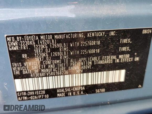 2024 Toyota RAV4 Hybrid XSE with VIN 4T3E6RFV5RU168236, listed as a Copart auction lot 82796124 with 4,479 mi miles and Salvage Title. Bid and sale history available at carsss.com. Image 15.
