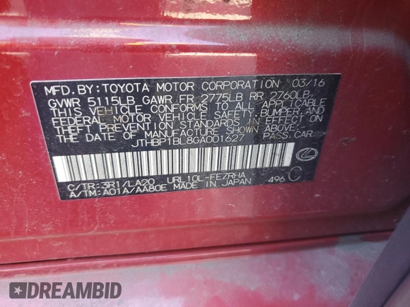 2016 Lexus GS F F z VIN JTHBP1BL8GA001627, wystawiony jako Copart lot #72204864 z przebiegiem 67 078 mil mil oraz Szkody całkowita. Historia ofert i sprzedaży dostępna na DreamBid. Obrazek 12.