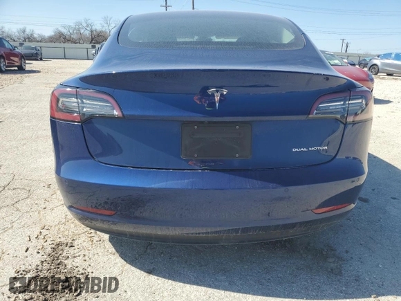 2022 Tesla Model 3 Long Range with VIN 5YJ3E1EB6NF249443, listed as a Copart auction lot 42940215 with Not Provided miles and Salvage Title. Bid and sale history available at DreamBid. Image 6.