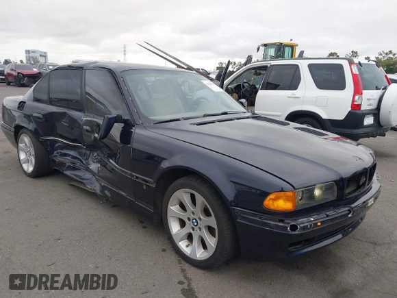 1998 BMW 7 Series with VIN WBAGF8323WDL57406, listed as a IAAI auction lot 42428227 with 93,448 mi miles and . Bid and sale history available at DreamBid. Image 1.