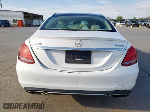 2017 Mercedes-Benz C 300 with VIN 55SWF4KB3HU206584, listed as a Copart auction lot 50597005 with 143,917 mi miles and Salvage Title. Bid and sale history available at carsss.com. Image 6.