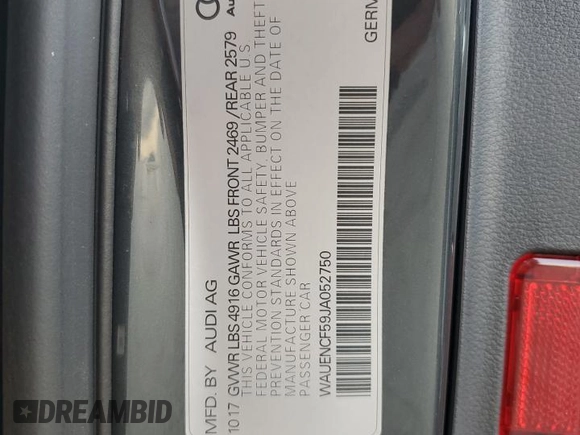 2018 Audi A5 Sportback Premium Plus with VIN WAUENCF59JA052750, listed as a Copart auction lot 46313864 with 70,286 mi miles. Bid and sale history available at carsss.com. Image 12.