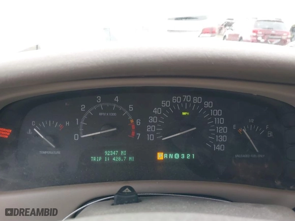 2001 Buick Park Avenue with VIN 1G4CW54K614244794, listed as a IAAI auction lot 41715669 with 92347 miles. Bid and sale history available at carsss.com. Image 7.