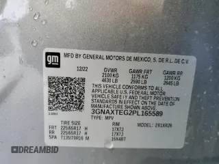 2023 Chevrolet Equinox LT z VIN 3GNAXTEG2PL165589, wystawiony jako Copart lot #63654275 z przebiegiem 187 418 mil mil oraz Czysty tytuł • Clean title. Historia ofert i sprzedaży dostępna na DreamBid. Obrazek 13.