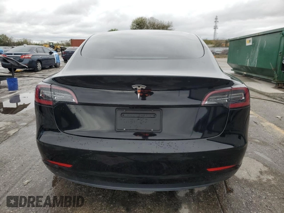 2022 Tesla Model 3 with VIN 5YJ3E1EA0NF186296, listed as a Copart auction lot 45711405 with 75,653 mi miles and Salvage Title. Bid and sale history available at DreamBid. Image 6.