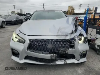 2015 Infiniti Q50 Sport with VIN JN1BV7AP7FM343293, listed as a Copart auction lot 53559645 with 123,386 mi miles and Salvage title. Bid and sale history available at DreamBid. Image 5.