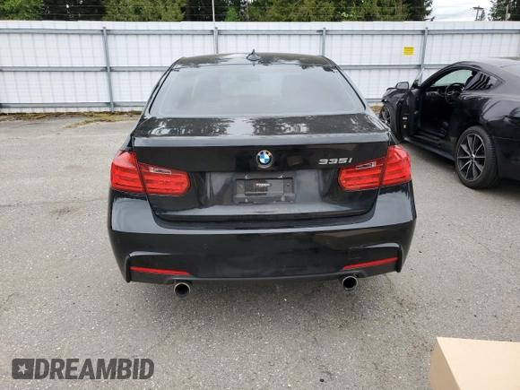2014 BMW 3 Series 335i with VIN WBA3A9C5XEF477543, listed as a Copart auction lot 54410795 with 67,237 mi miles and Salvage Title. Bid and sale history available at carsss.com. Image 6.