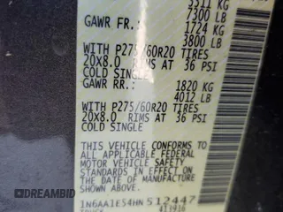 2017 Nissan Titan SV z VIN 1N6AA1E54HN512447, wystawiony jako Copart lot #56543875 z przebiegiem 119 426 mil mil oraz Czysty tytuł • Clean title. Historia ofert i sprzedaży dostępna na DreamBid. Obrazek 12.