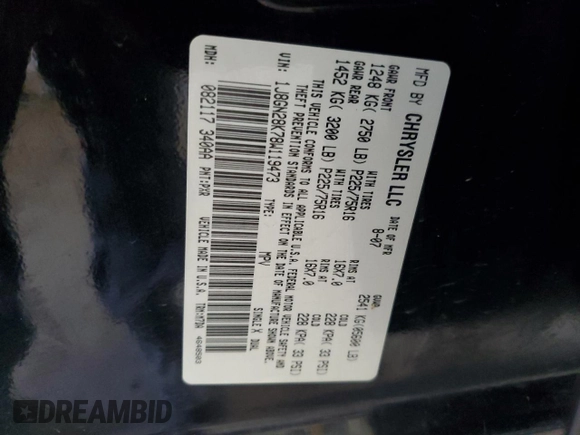 2008 Jeep Liberty Sport with VIN 1J8GN28K78W119473, listed as a Copart auction lot 49969904 with 223,527 mi miles and Non Repairable. Bid and sale history available at DreamBid. Image 16.